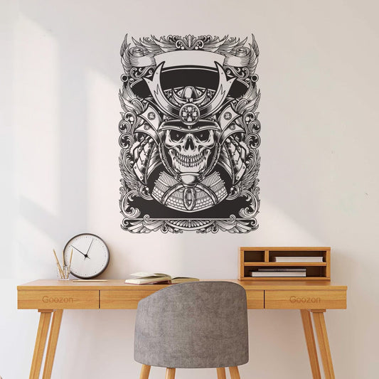 Fine Carving Stickers Hannya Samurai Japanese Culture Design Do Not Damage The Wall Surface