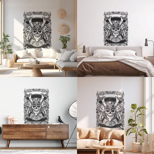 Fine Carving Stickers Hannya Samurai Japanese Culture Design Do Not Damage The Wall Surface