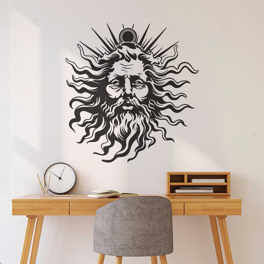 Fine Carving Stickers Helios God Of Sun Greek Mythology Image Glass Stickers