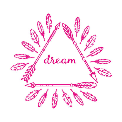 Wall Stickers Inspirational Poster With Boho Arrows And Feathers Self Adhesive