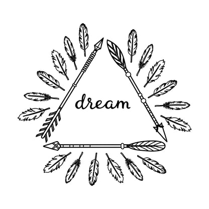 Wall Stickers Inspirational Poster With Boho Arrows And Feathers Self Adhesive