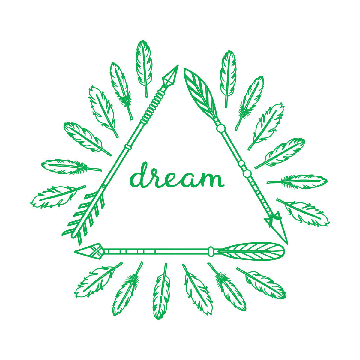 Wall Stickers Inspirational Poster With Boho Arrows And Feathers Self Adhesive