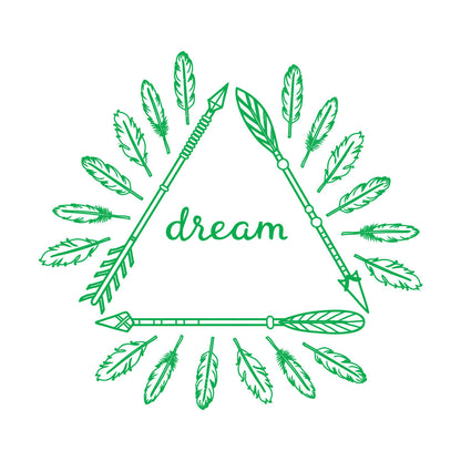 Wall Stickers Inspirational Poster With Boho Arrows And Feathers Self Adhesive