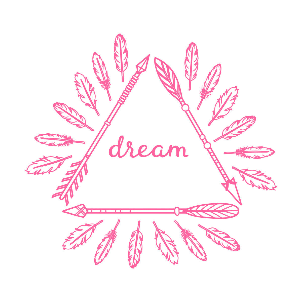 Wall Stickers Inspirational Poster With Boho Arrows And Feathers Self Adhesive