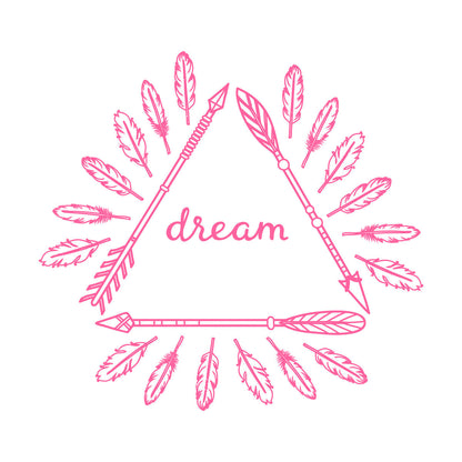 Wall Stickers Inspirational Poster With Boho Arrows And Feathers Self Adhesive