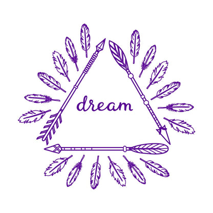 Wall Stickers Inspirational Poster With Boho Arrows And Feathers Self Adhesive