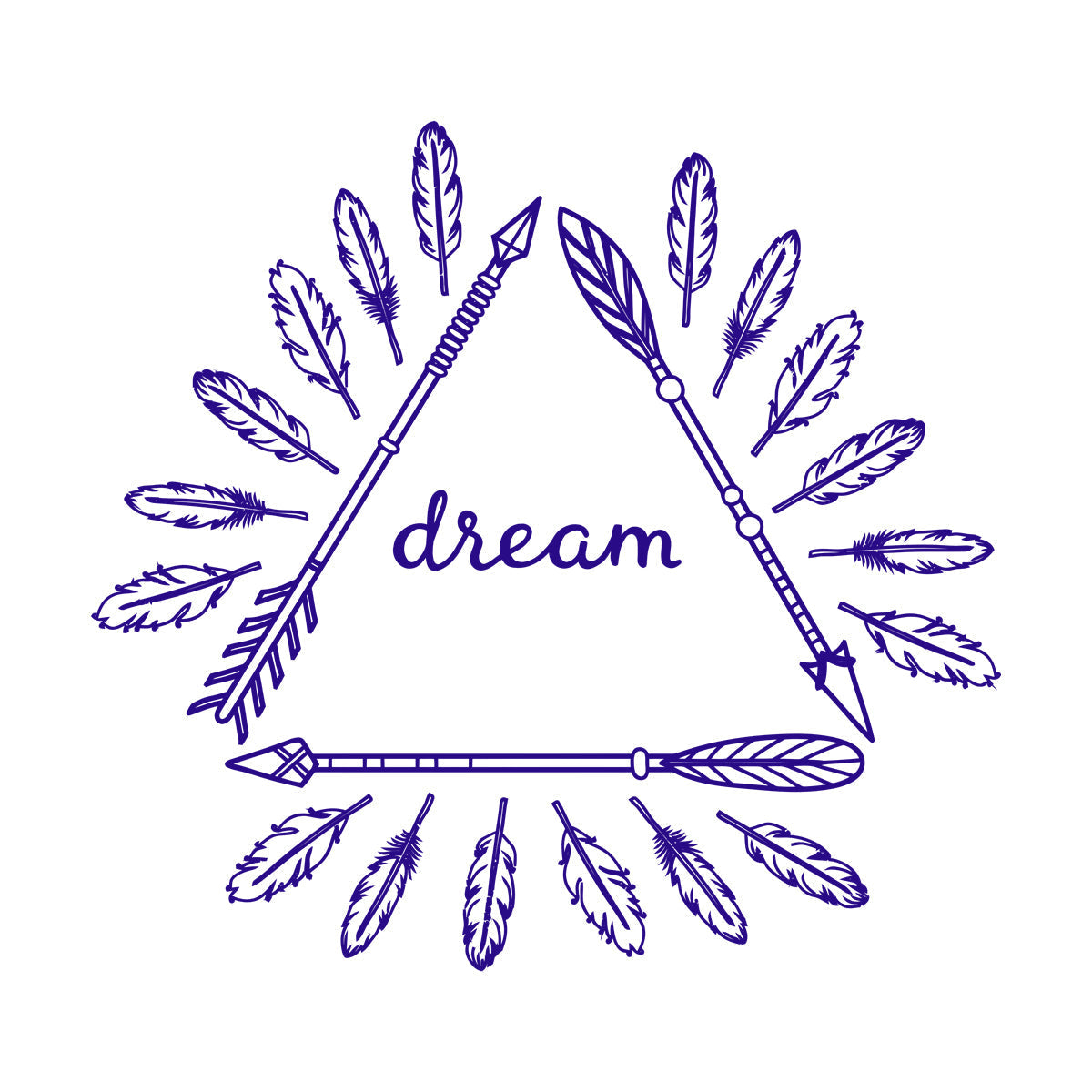 Wall Stickers Inspirational Poster With Boho Arrows And Feathers Self Adhesive