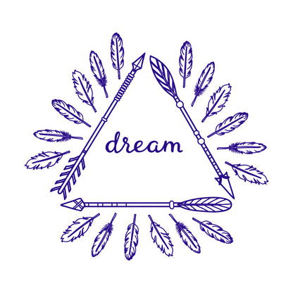 Wall Stickers Inspirational Poster With Boho Arrows And Feathers Self Adhesive