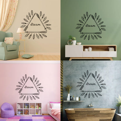 Wall Stickers Inspirational Poster With Boho Arrows And Feathers Self Adhesive