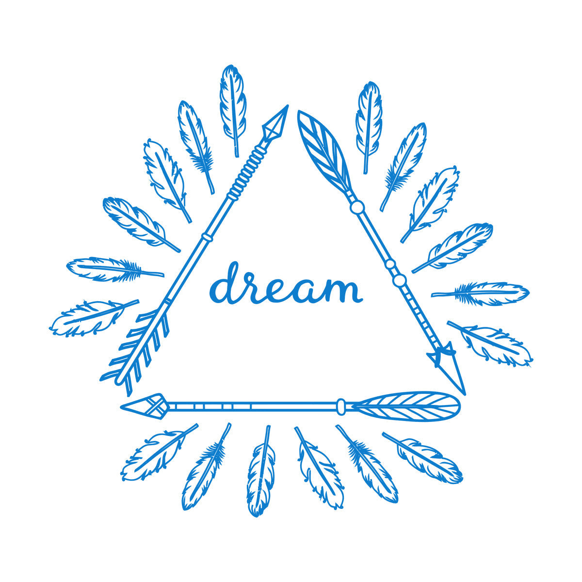 Wall Stickers Inspirational Poster With Boho Arrows And Feathers Self Adhesive