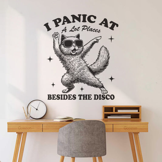 Lettering Decals I Panic In Many Places Except Disco Cat Multiple Size Options