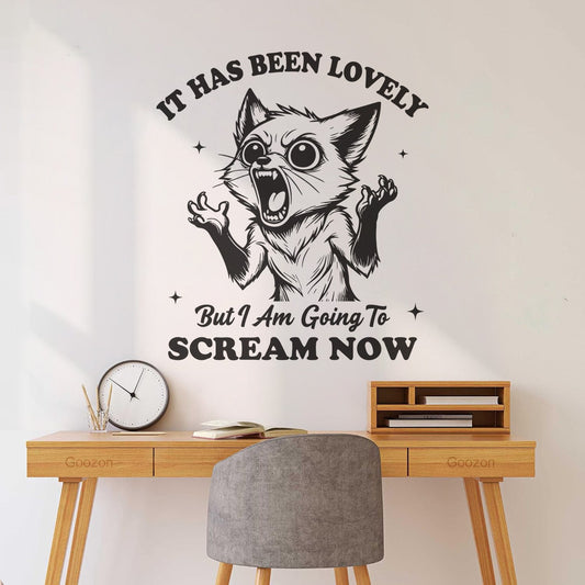 Wall Stickers Paster Paper It'S Cute But Now I'M Gonna Scream Angry Cat Window Decals