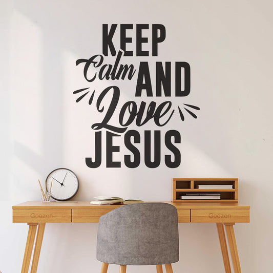 Mural And Wall Vinyl Decal Keep Calm And Love Inspirational God Quotes Do Not Damage The Wall Surface