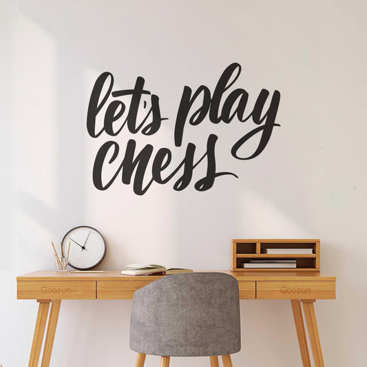 Wall Decals Pvc Lets Play Chess Handwritten Stock Lettering Typography Calligraphy Multi Color Selection