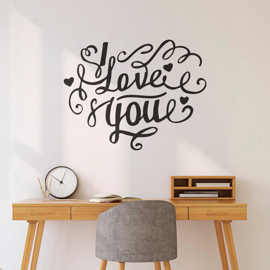 Engraving Stickers Lettering With Different Quotes About Love In The Texture Of The Heart On A Waterproof