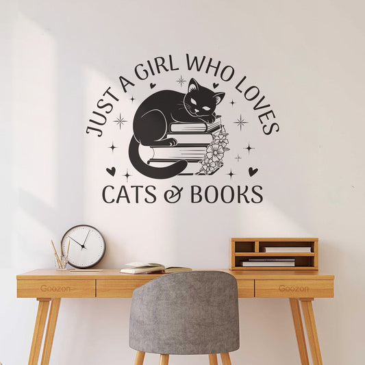 Vinyl Art Sticker Librarian Book Quotes Book Reading Cat And Books Self Adhesive