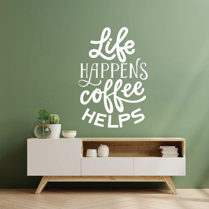 Lettering Stickers Life Happens Coffee Tattoo Culture