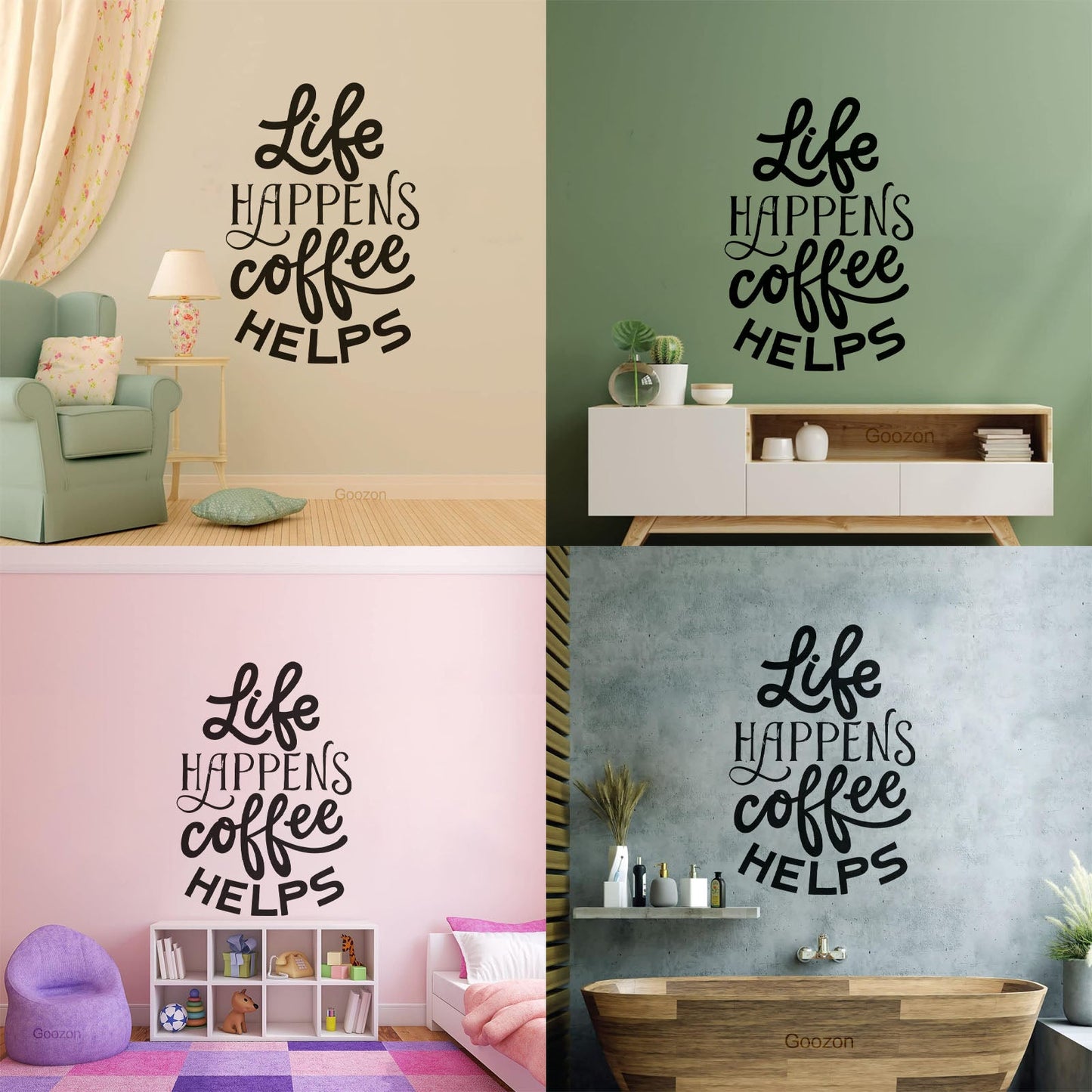 Lettering Stickers Life Happens Coffee Tattoo Culture