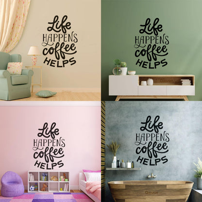 Lettering Stickers Life Happens Coffee Tattoo Culture