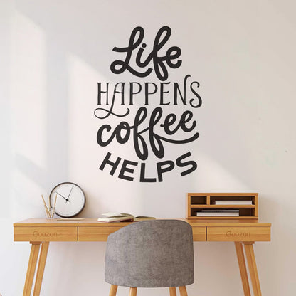 Lettering Stickers Life Happens Coffee Tattoo Culture