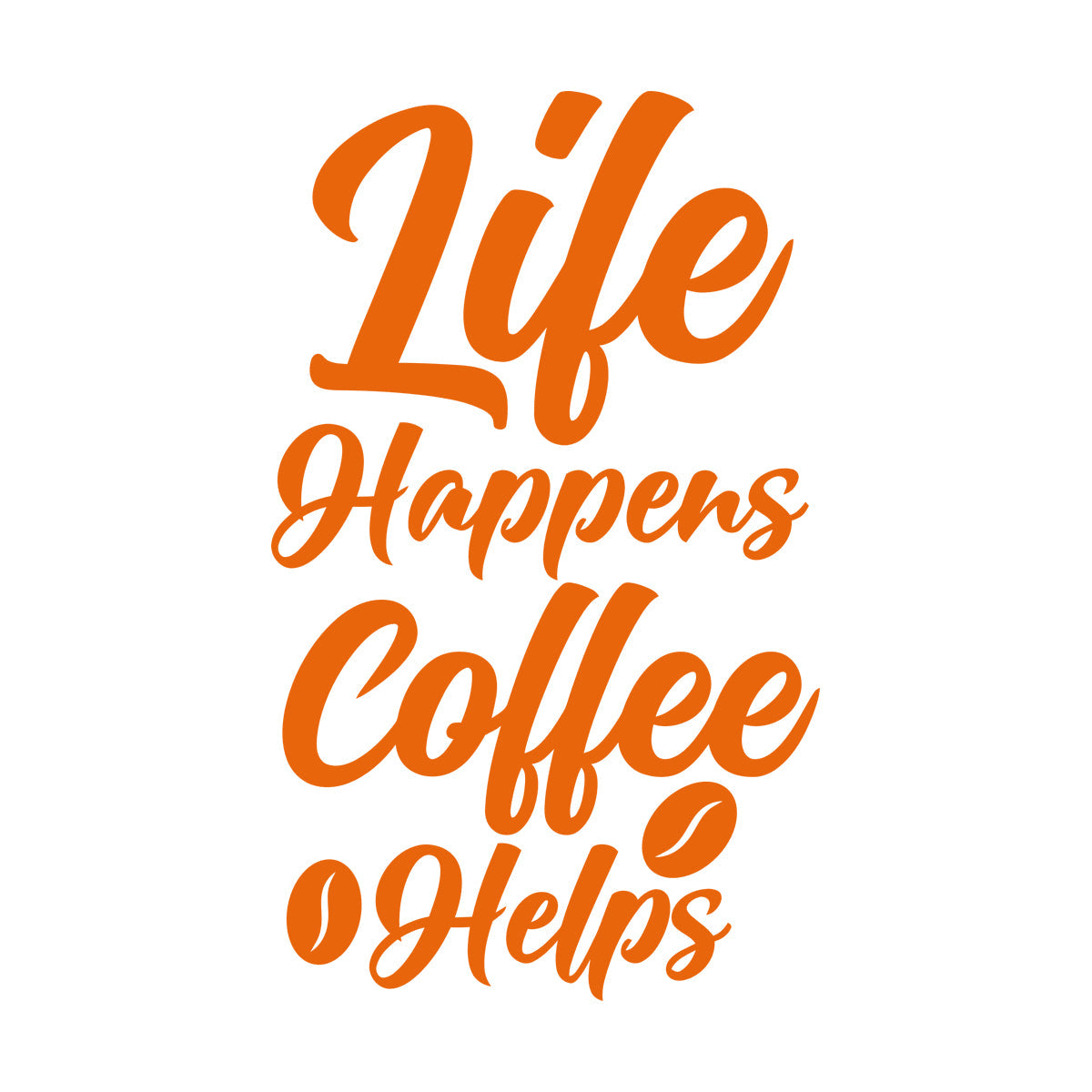 Life Happens Coffee Helps Typography Coffee Quotes Vinyl Wall Stickers Self Adhesive