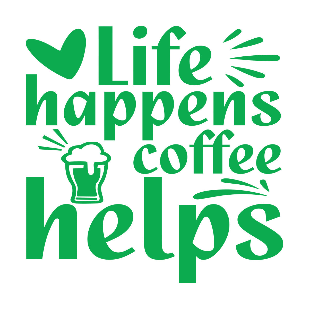 Vinyl Wall Decals Life Happens Coffee Helps Multi Color Selection