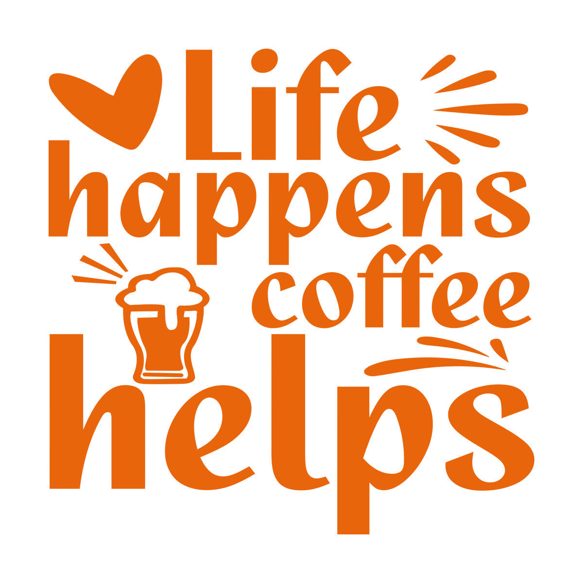 Vinyl Wall Decals Life Happens Coffee Helps Multi Color Selection