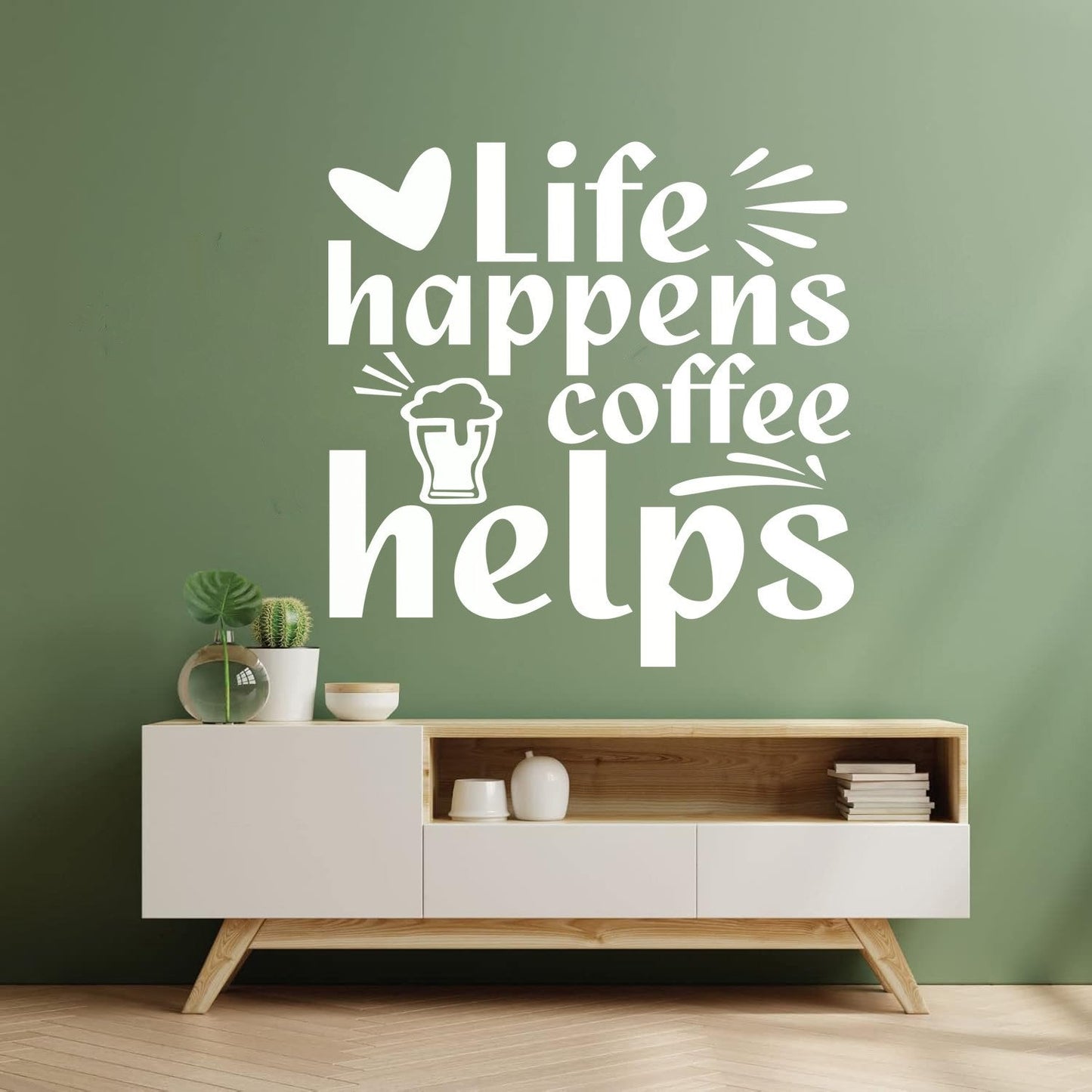 Vinyl Wall Decals Life Happens Coffee Helps Multi Color Selection