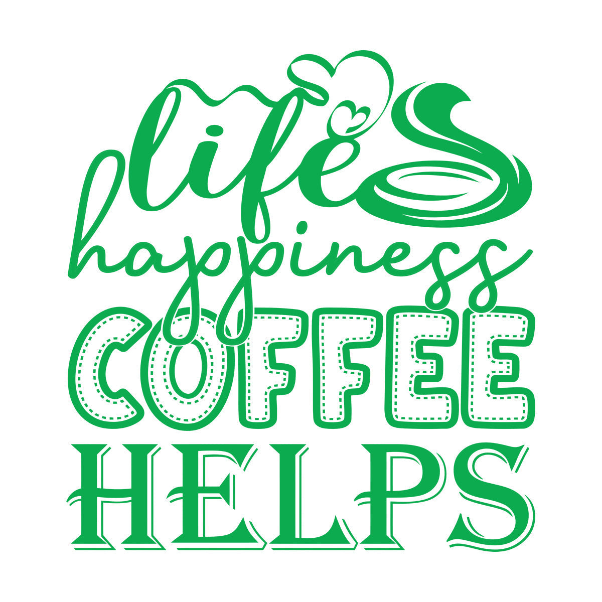 Engraving Decals Life Happiness Coffee Helps Can Be Used Equipped With Transfer Film Kit