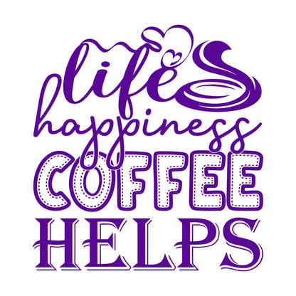 Engraving Decals Life Happiness Coffee Helps Can Be Used Equipped With Transfer Film Kit