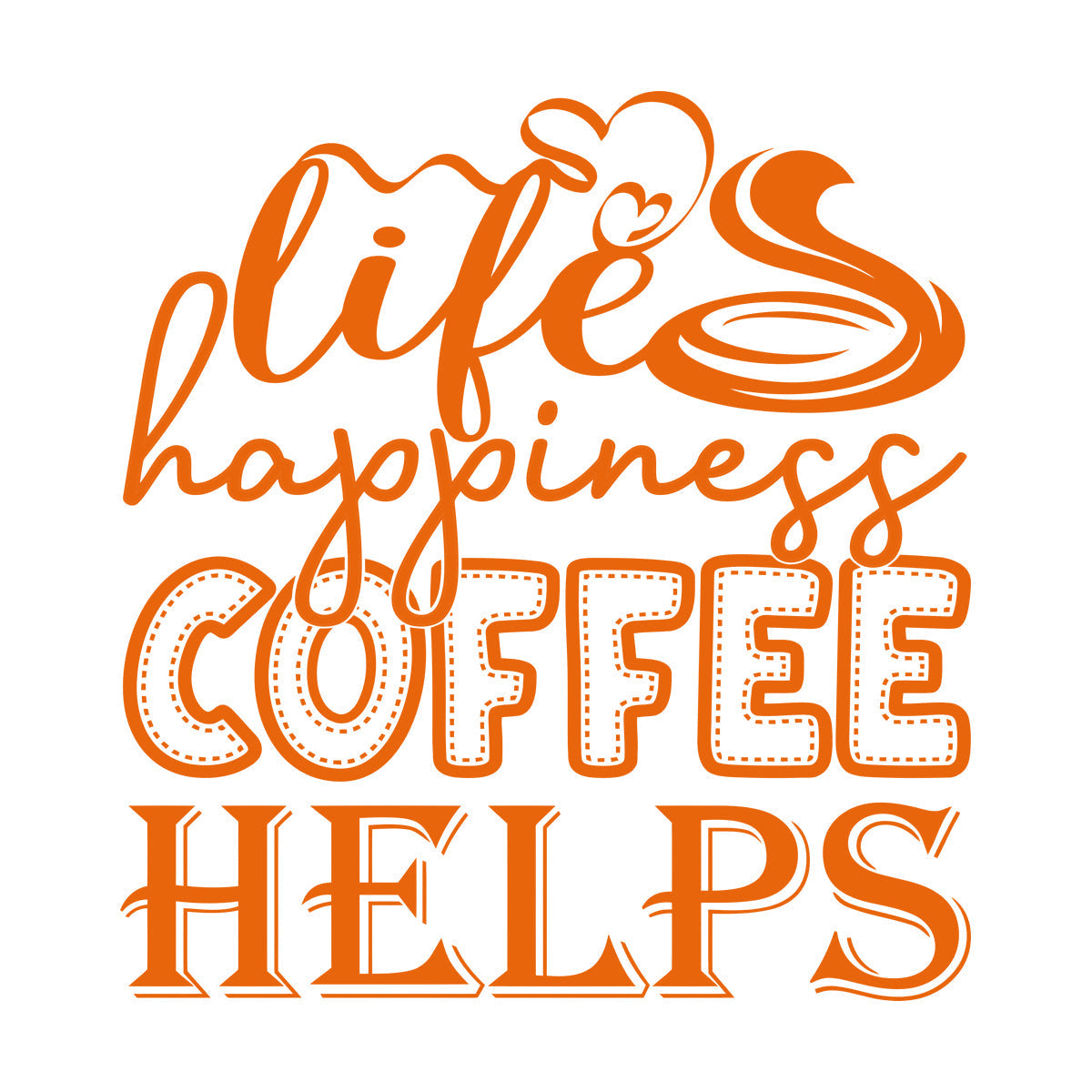 Engraving Decals Life Happiness Coffee Helps Can Be Used Equipped With Transfer Film Kit