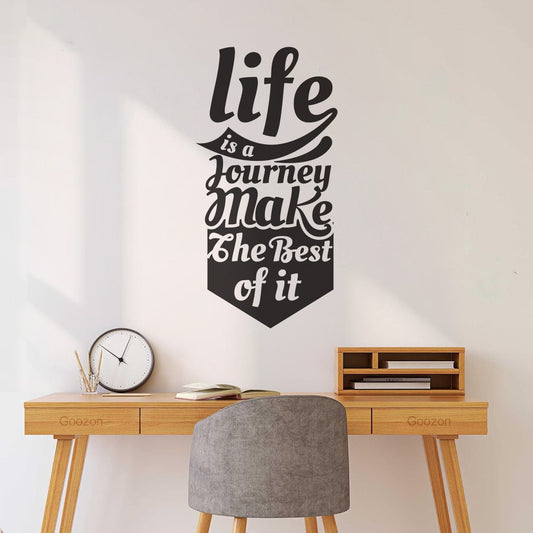 Fine Carving Stickers Life Is A Journey Make The Best Of It Typography Lettering Quote Waterproof