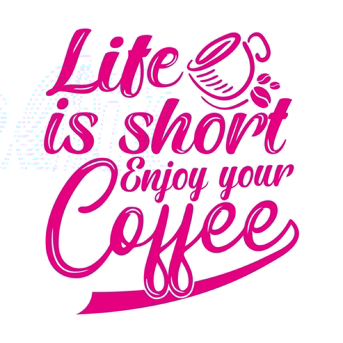 Lettering Stickers Life Is Short Enjoy Your Coffee Lettering Art Decoration