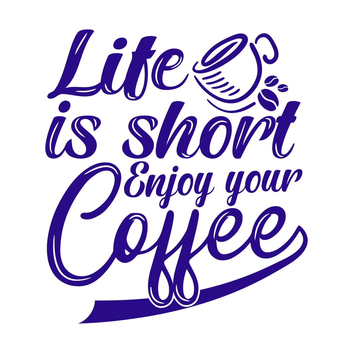 Lettering Stickers Life Is Short Enjoy Your Coffee Lettering Art Decoration