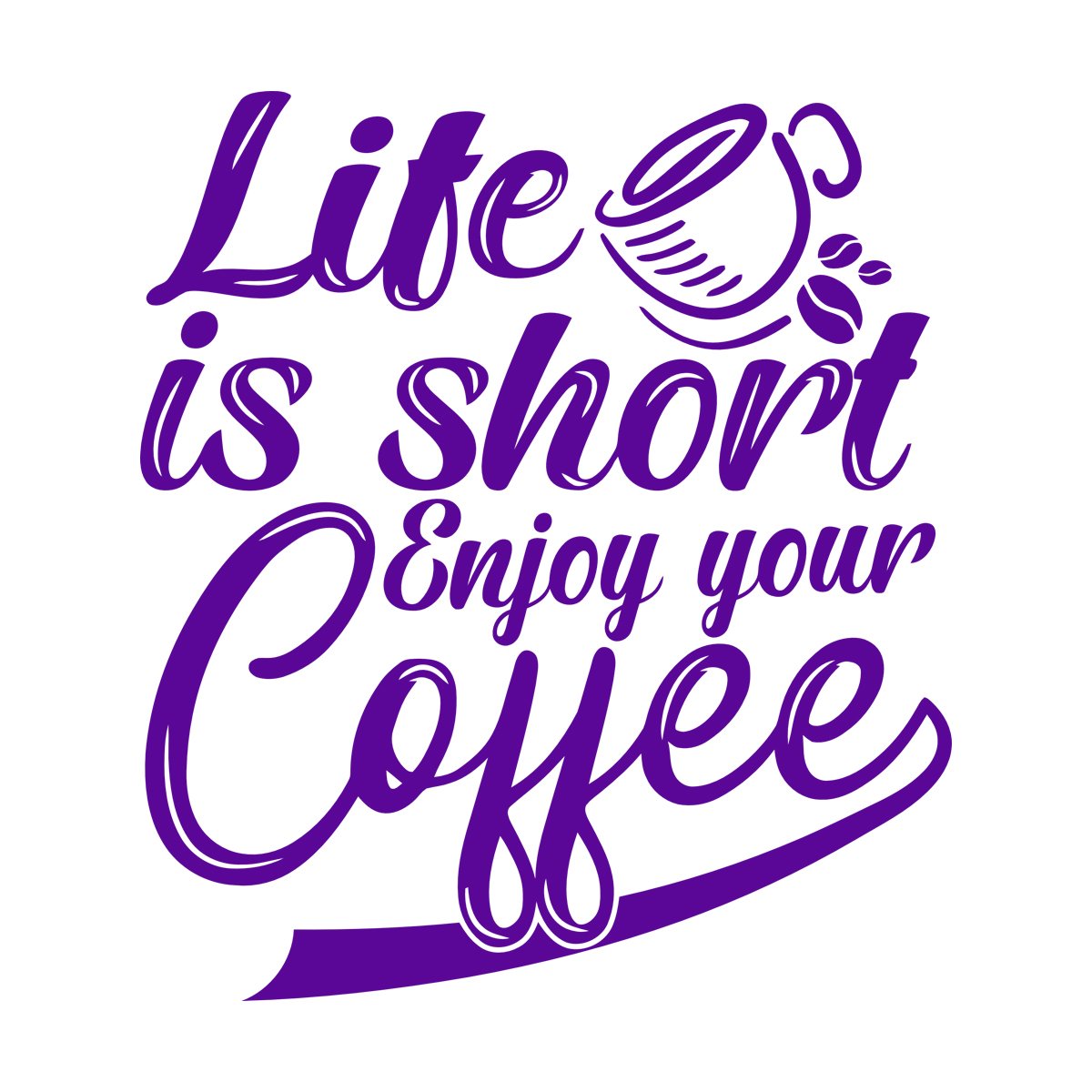 Lettering Stickers Life Is Short Enjoy Your Coffee Lettering Art Decoration