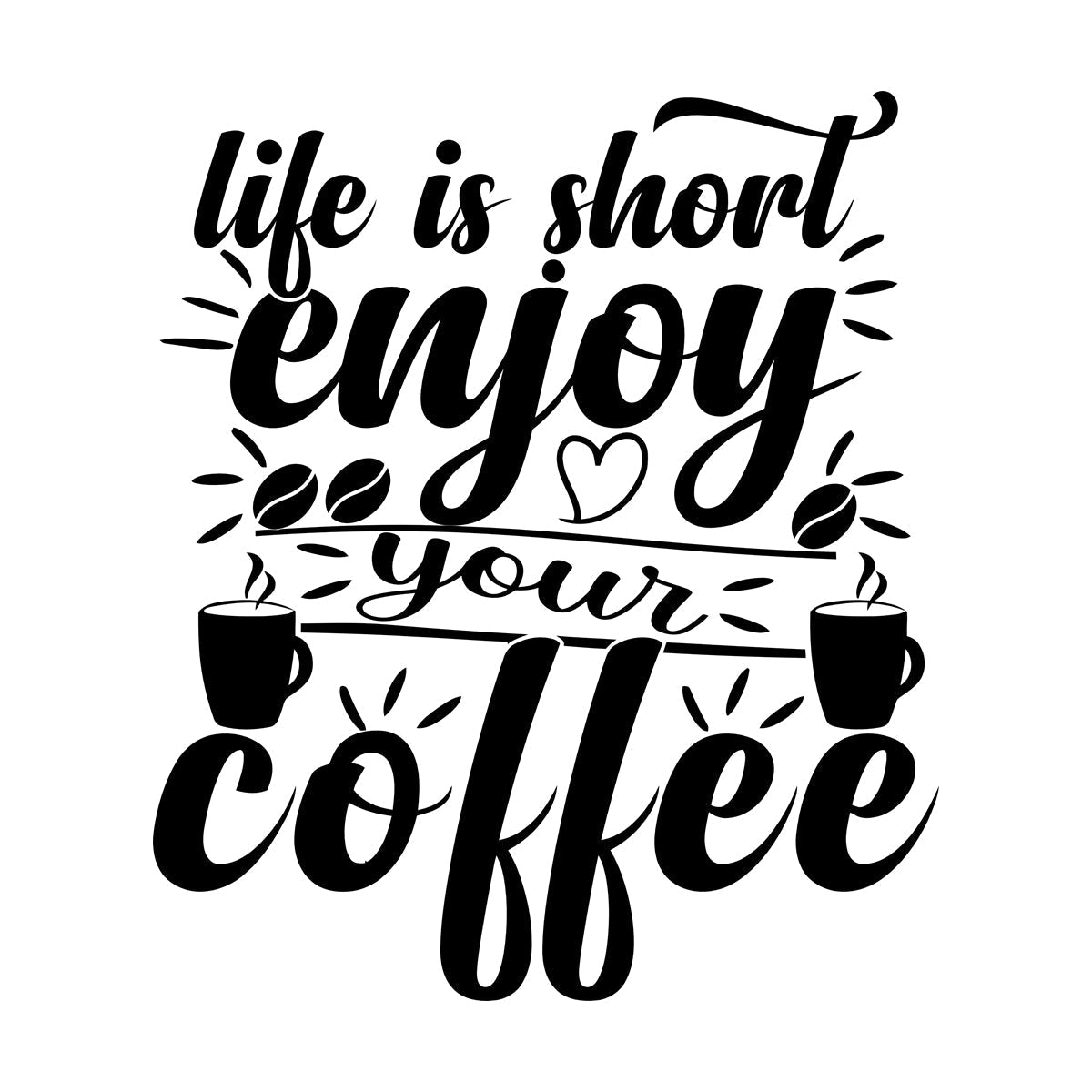 Wall Decals Paster Paper Life Is Short Enjoy Your Coffee Wall Beautification