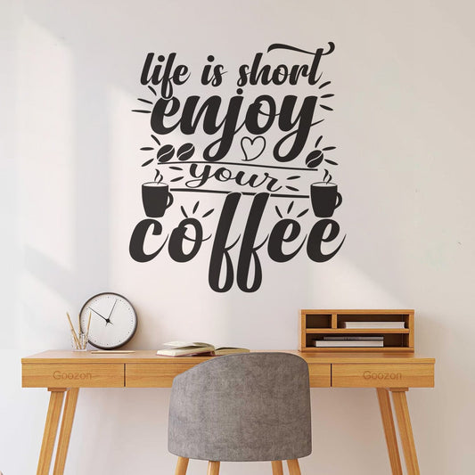Wall Decals Paster Paper Life Is Short Enjoy Your Coffee Wall Beautification