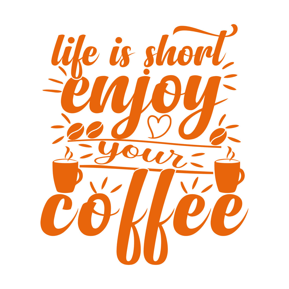 Wall Decals Paster Paper Life Is Short Enjoy Your Coffee Wall Beautification