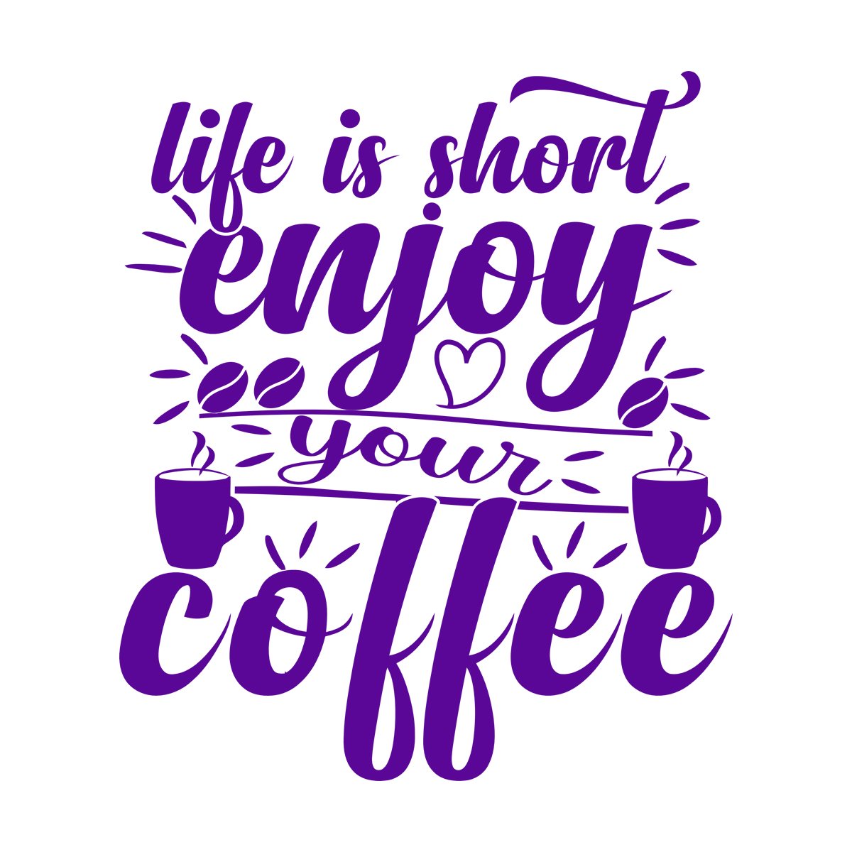 Wall Decals Paster Paper Life Is Short Enjoy Your Coffee Wall Beautification