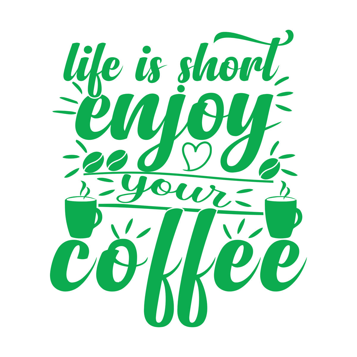 Wall Decals Paster Paper Life Is Short Enjoy Your Coffee Wall Beautification