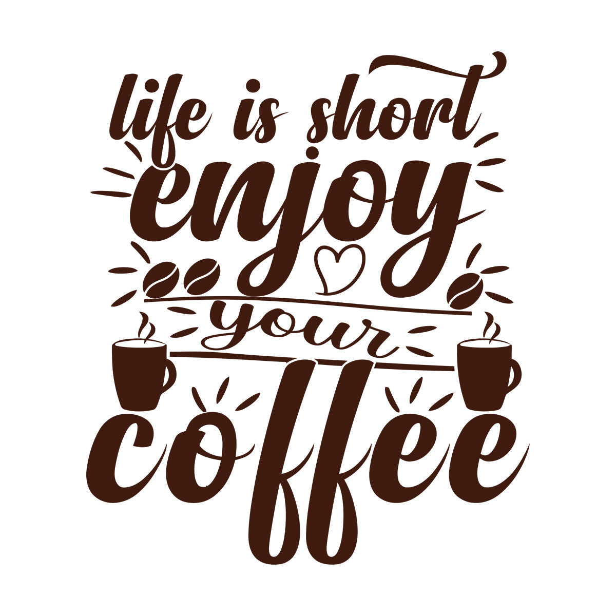 Wall Decals Paster Paper Life Is Short Enjoy Your Coffee Wall Beautification