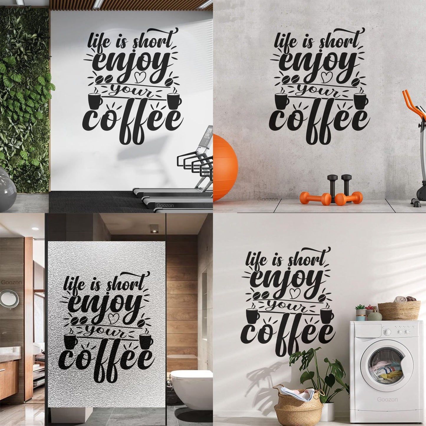 Wall Decals Paster Paper Life Is Short Enjoy Your Coffee Wall Beautification