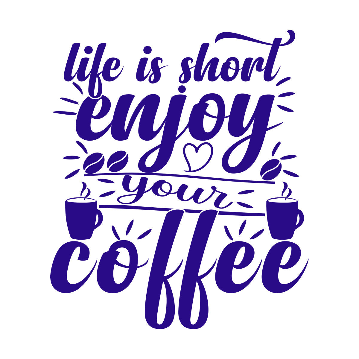 Wall Decals Paster Paper Life Is Short Enjoy Your Coffee Wall Beautification