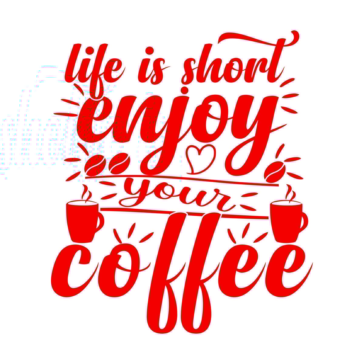 Wall Decals Paster Paper Life Is Short Enjoy Your Coffee Wall Beautification