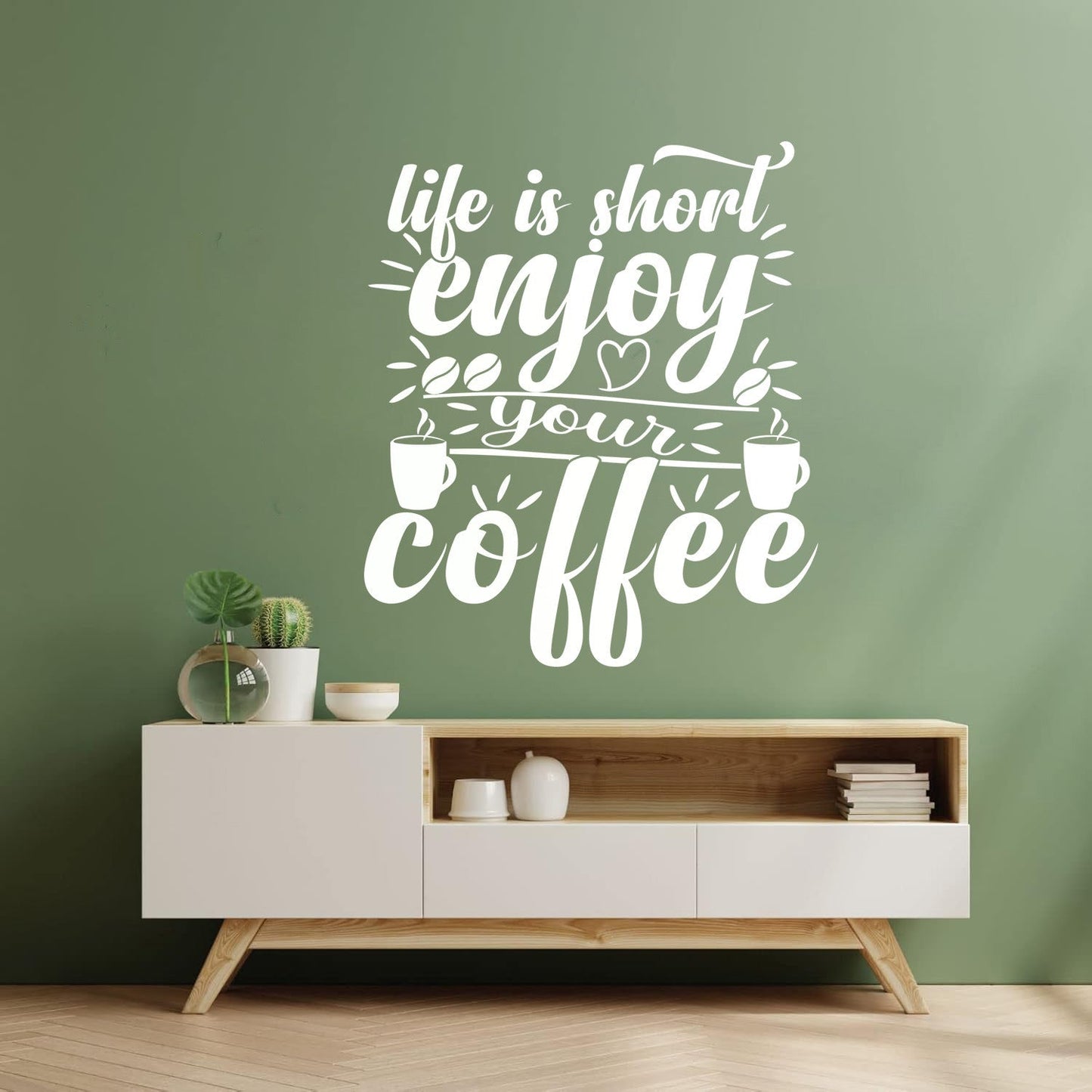 Wall Decals Paster Paper Life Is Short Enjoy Your Coffee Wall Beautification