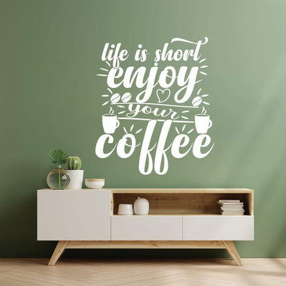 Wall Decals Paster Paper Life Is Short Enjoy Your Coffee Wall Beautification