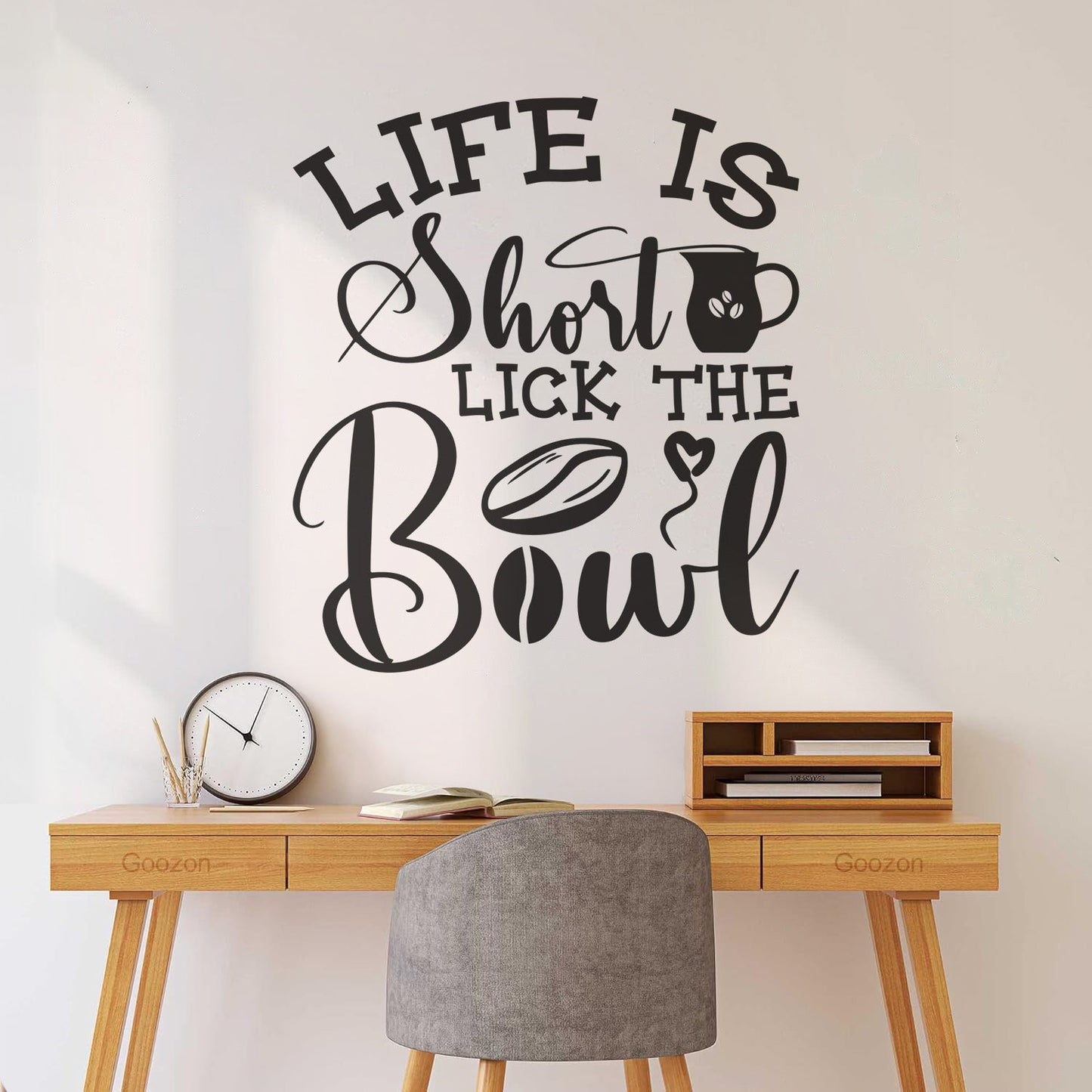 Wall Stickers Paster Paper Life Is Short Lick The Bowl Coffee Craft Or Tee Design Removable Without Leaving Glue